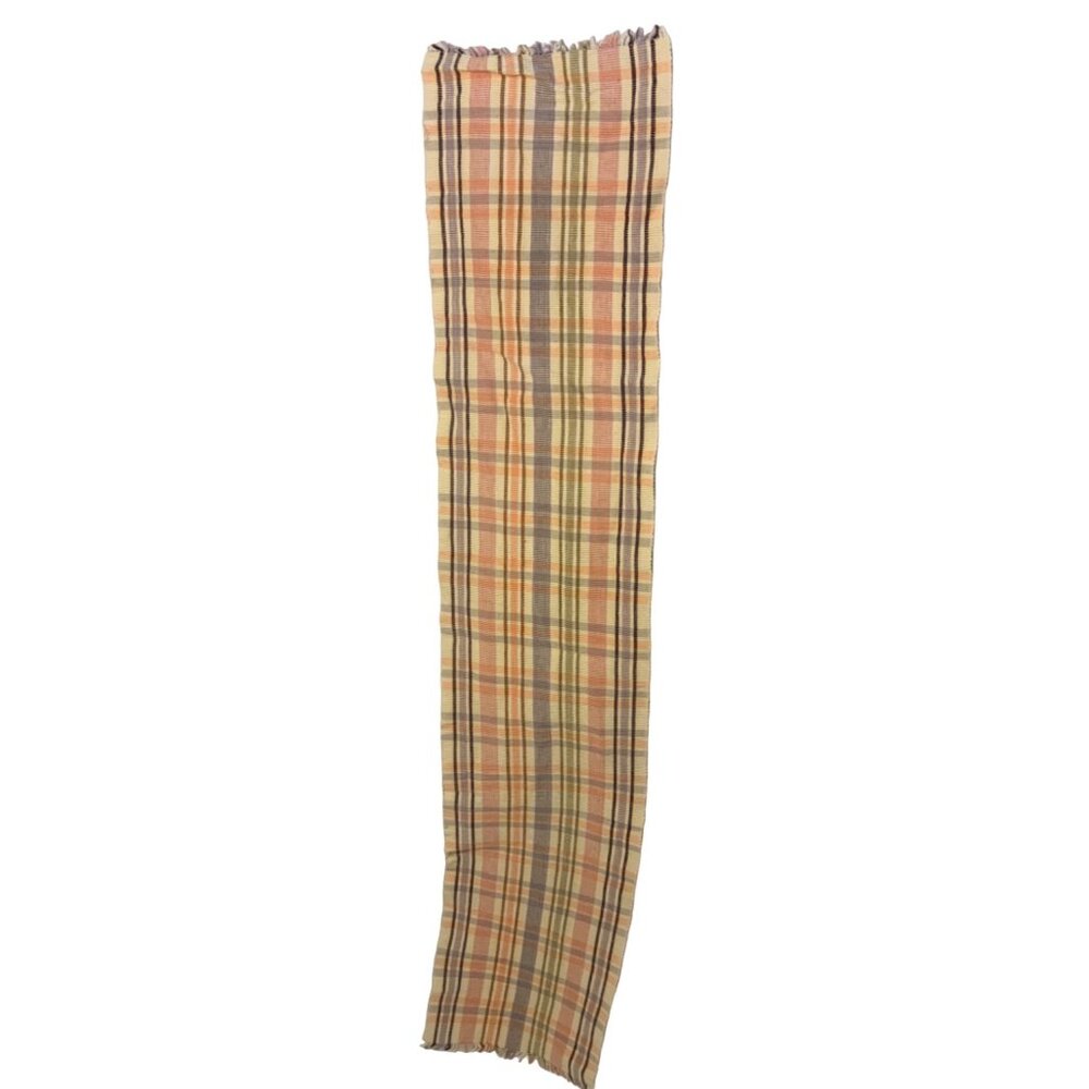 Woven Striped Table Runner 12" X 62" Pastel Orange & Green